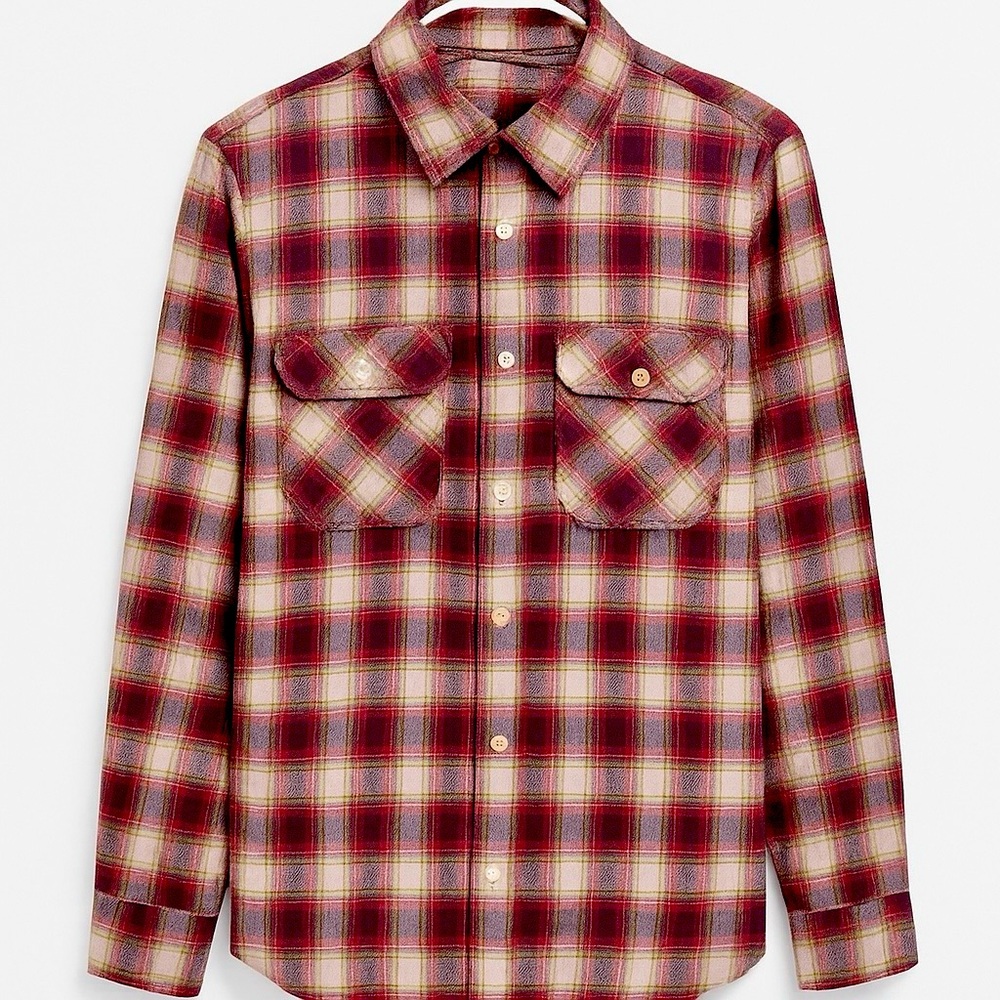 One World Brothers Plaid Button-Up Shirt – Size M